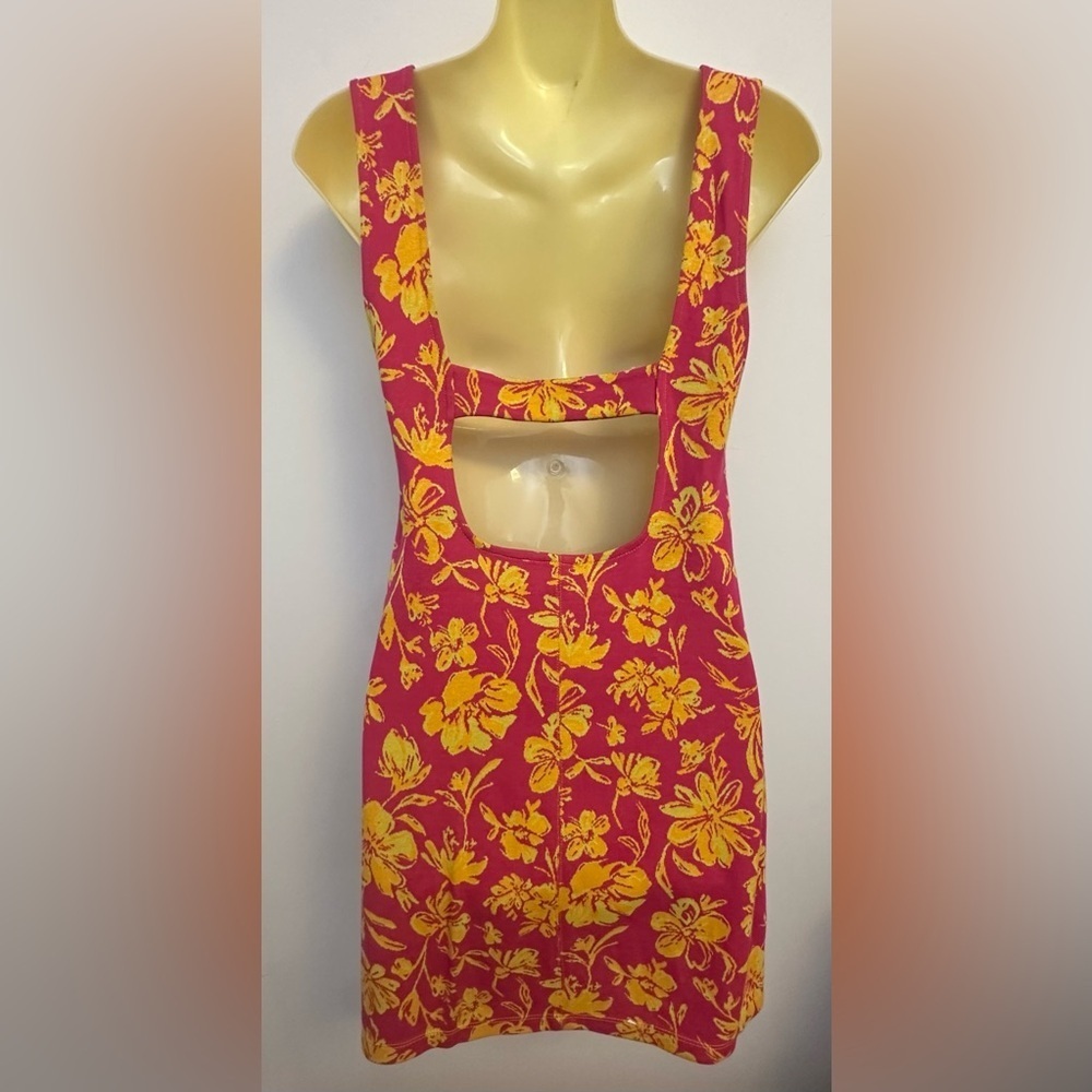 Zara Pink and Orange Floral Mini Dress - Picture 2 of 7